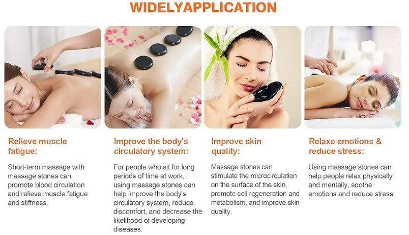 Portable Bianstone Hot Stones Massage Set with Heater Kit - 16 pcs_3